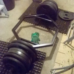 hex bar in home gym