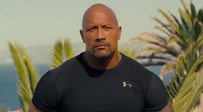 The Rock working out
