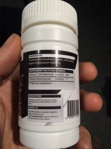 protein active creatine tablets ingredient panel 