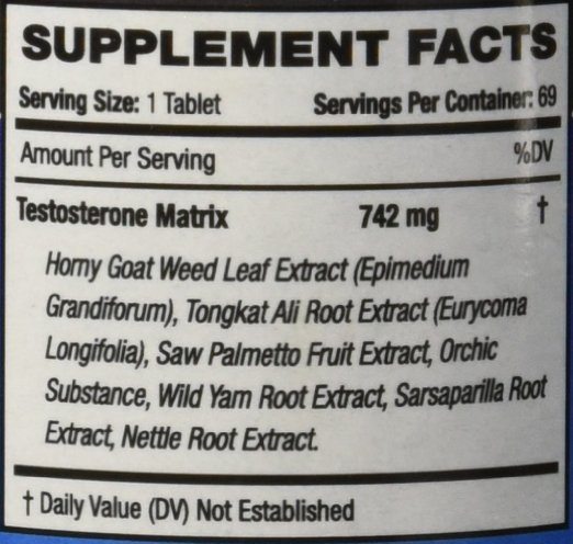 platinum series testosterone booster ingredients panel 