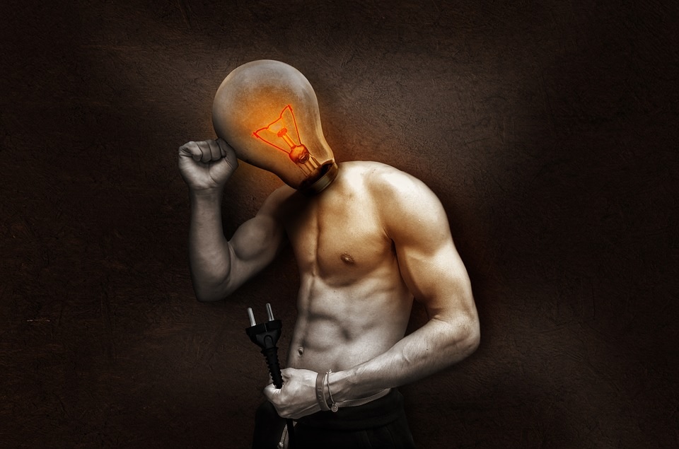 man with a light bulb for his head