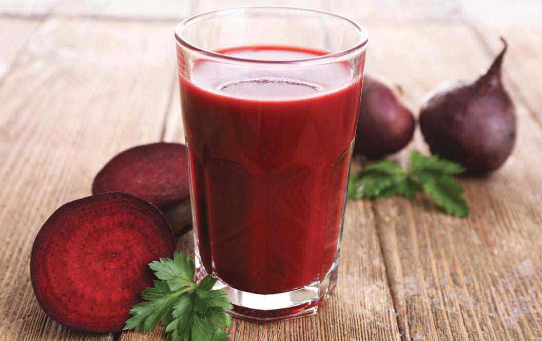 beet juice containing high levels of nitric oxide
