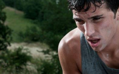 man sweating from exercise