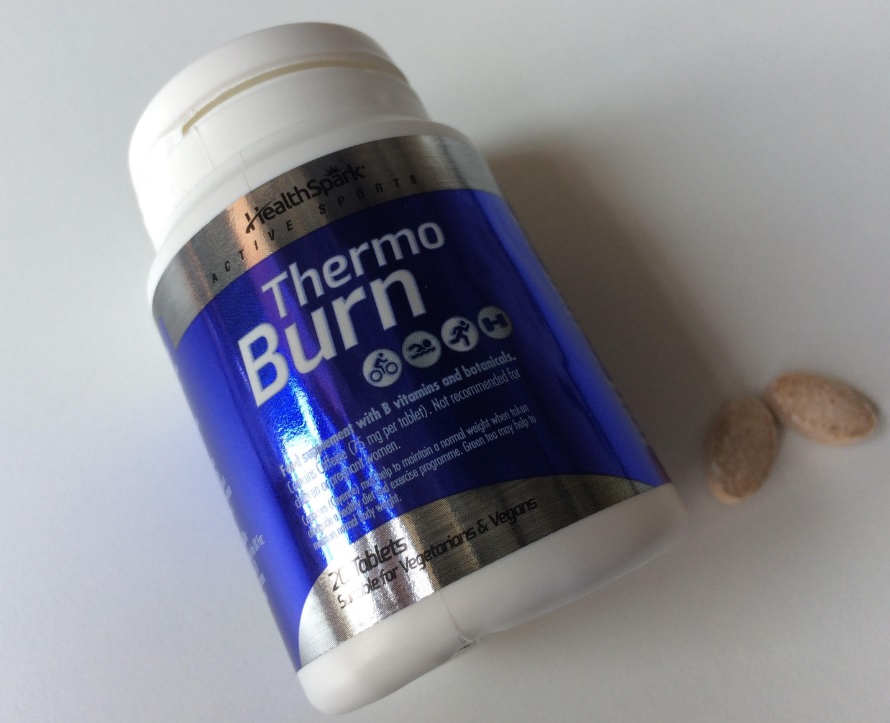 thermoburn bottle with two pills