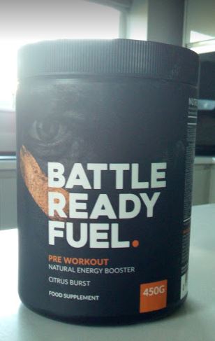 Battle Ready Fuel pre workout supplement tub 
