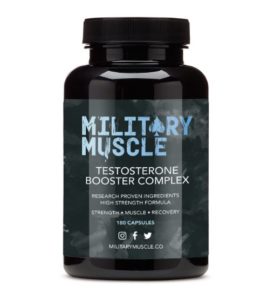 Military Muscle testosterone booster bottle